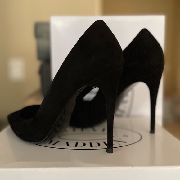 STEVE MADDEN Daisie Pump Black Suede Heels - Picture 2 of 5